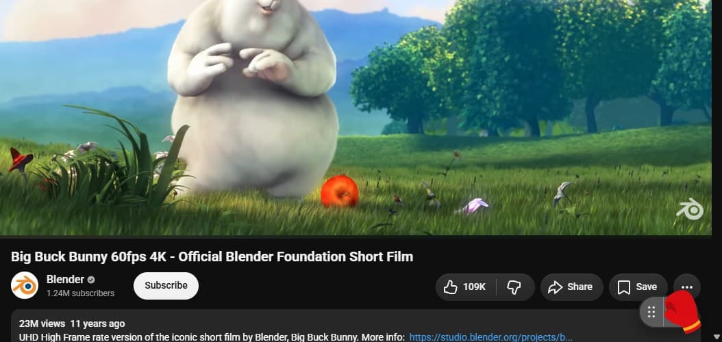 The Knockit button next to a playing YouTube video