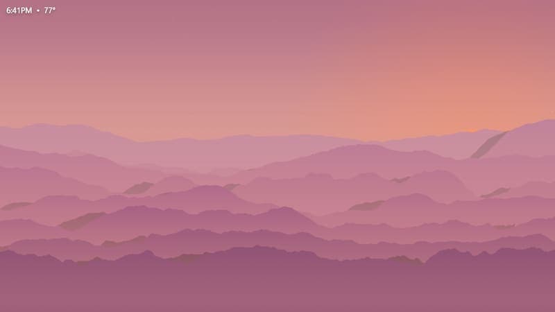 The Living landscape new tab scene in Tabbit
