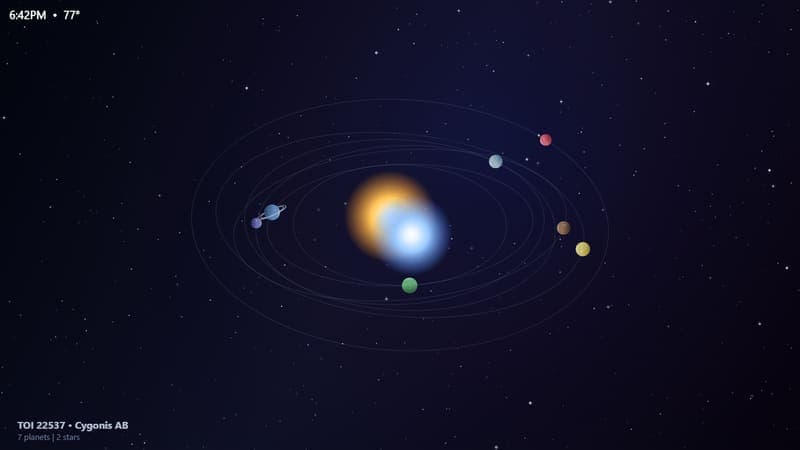 The Hyperspace journey new tab scene in Tabbit